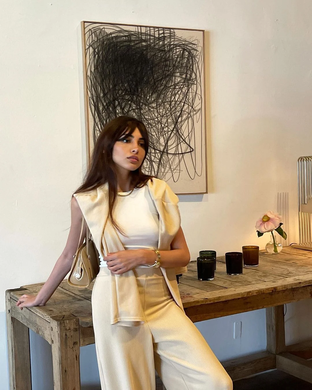 Chic Ribbed Knit Set for Campus Cool