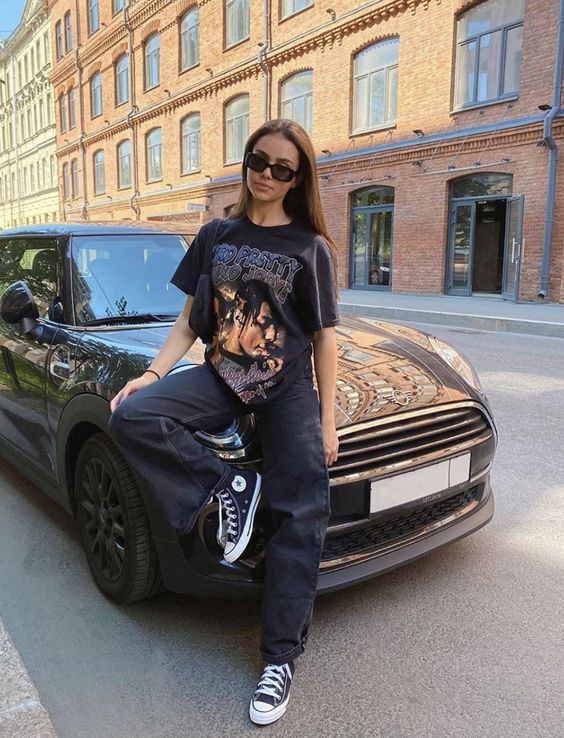 Edgy Alt Core: Graphic Tee & Baggy Denim