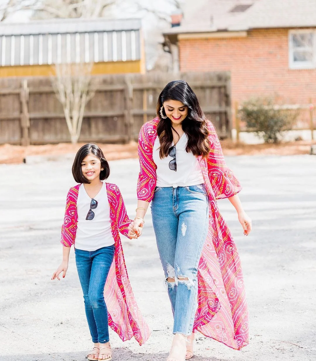 Mom & Me Boho Chic: Matching Kimonos & Denim