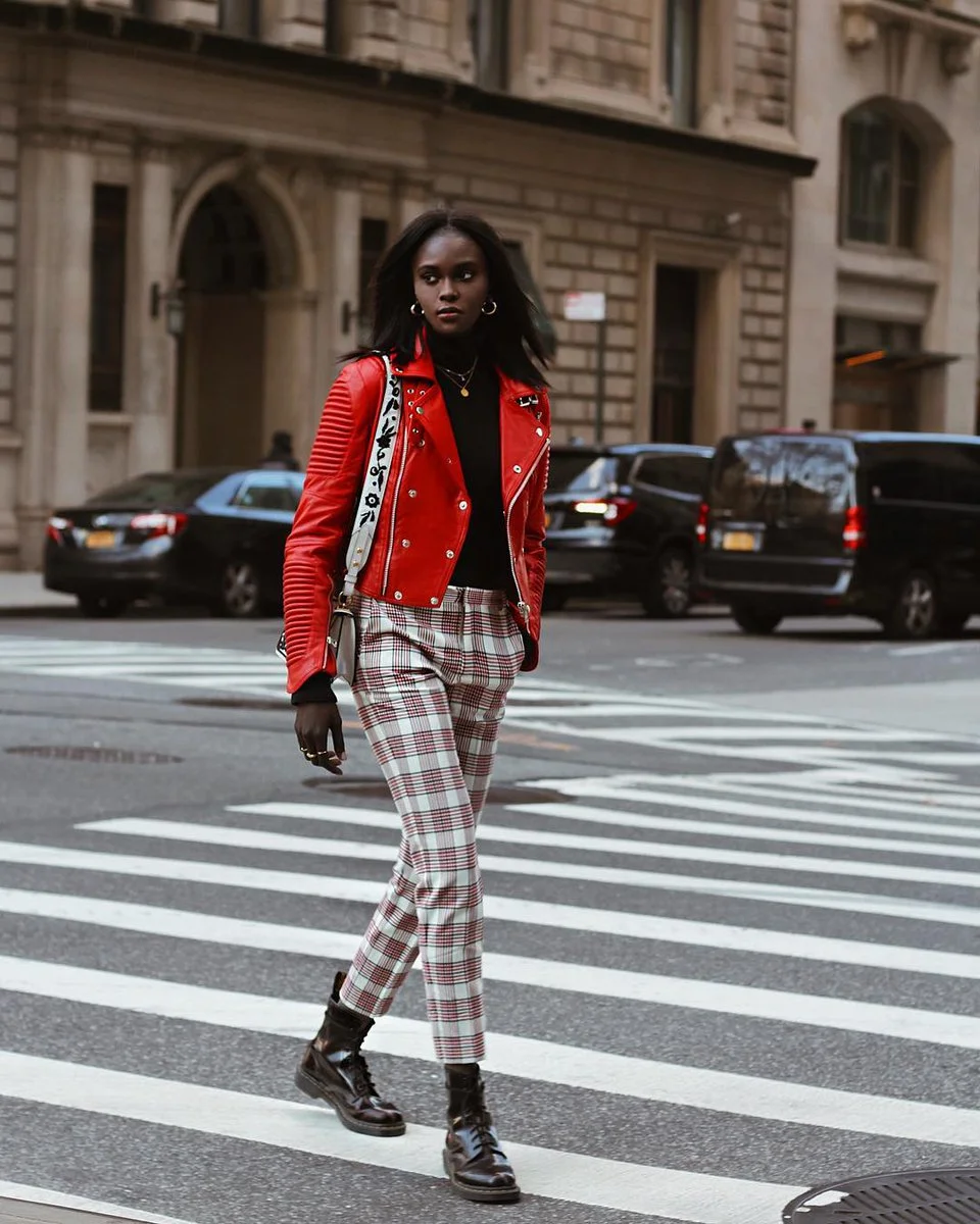 Edgy Plaid & Leather Rebel Look with Doc Martens