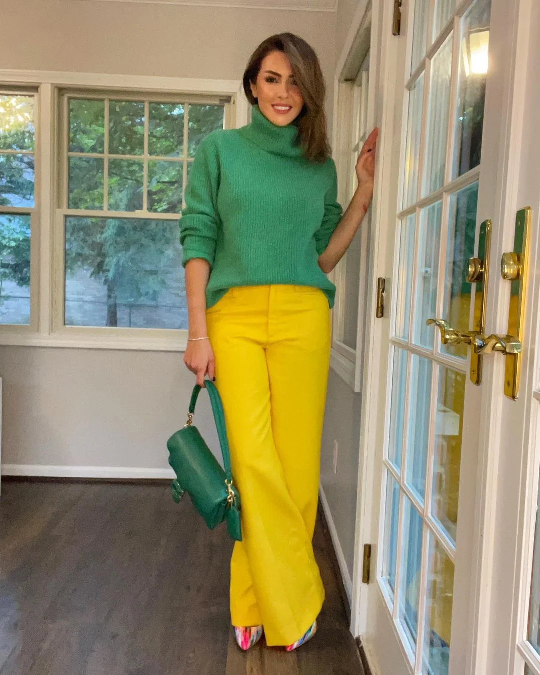 Vibrant Green & Yellow Color Block Power Play