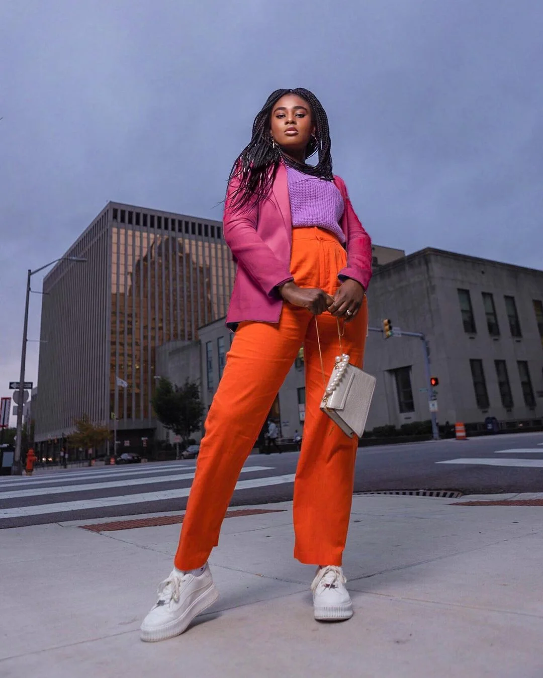 Pastel Punch: Color Blocked Street Style Statement