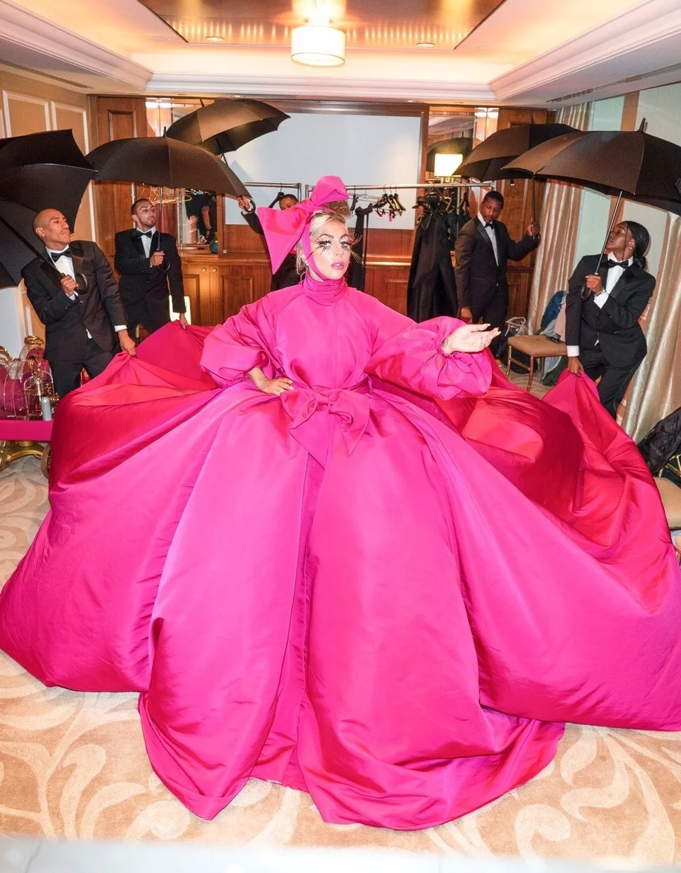 Lady Gaga's Iconic Pink Voluminous Gown