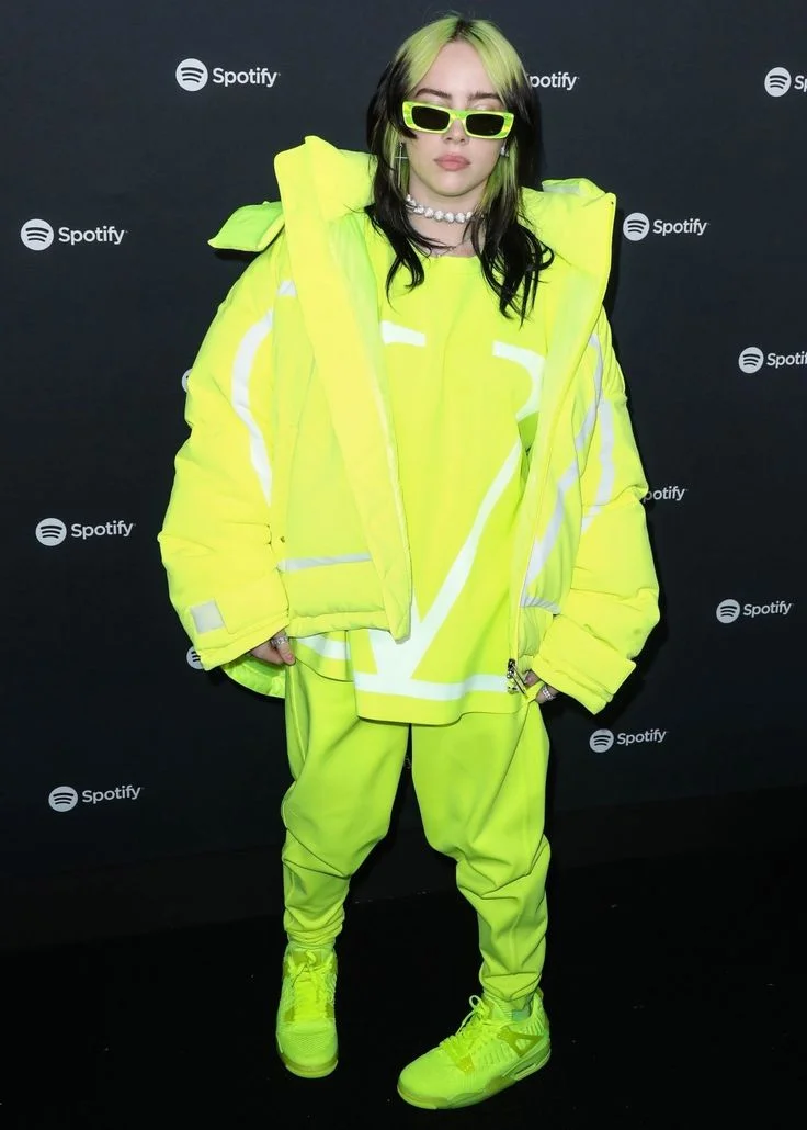 Billie Eilish Neon Green Statement Look
