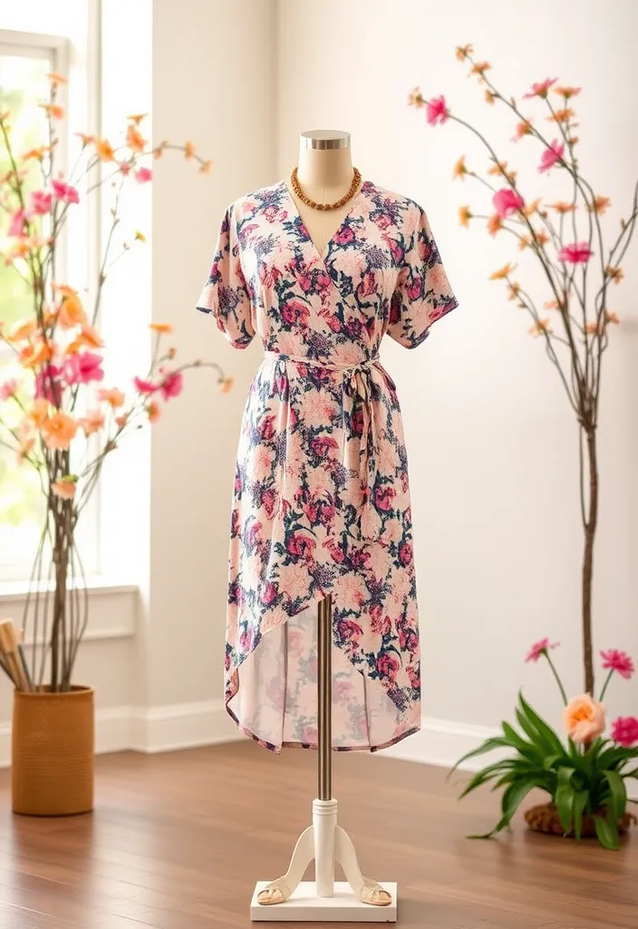 Spring Fling Floral Wrap Dress Aesthetic