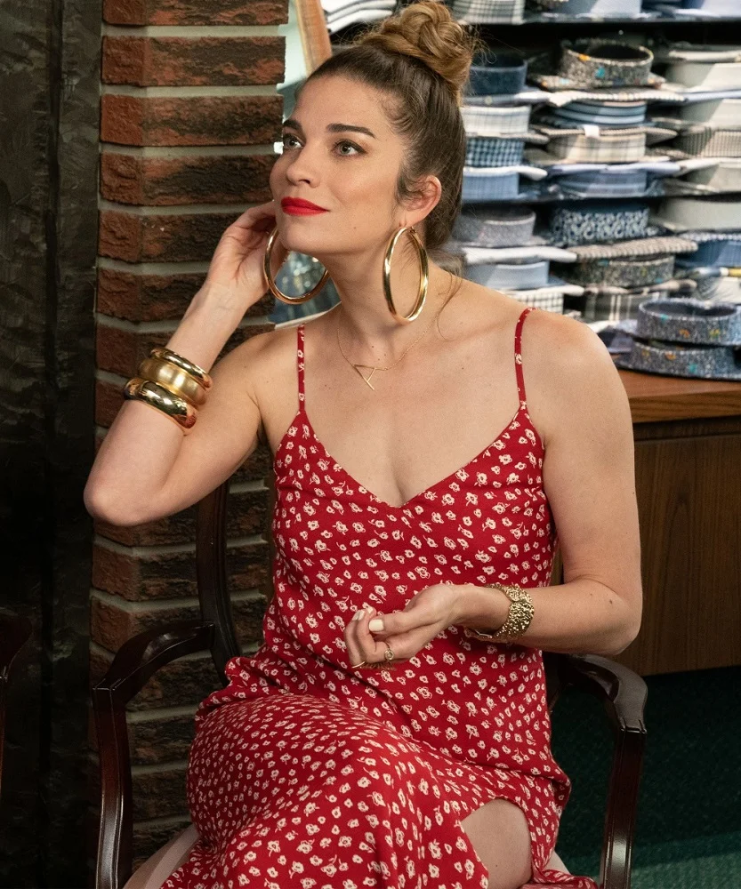 Alexis Rose-Approved Red Floral Midi Dress