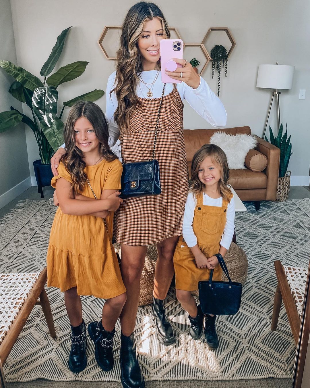 Mom and Me Mustard & Plaid Fall Vibes