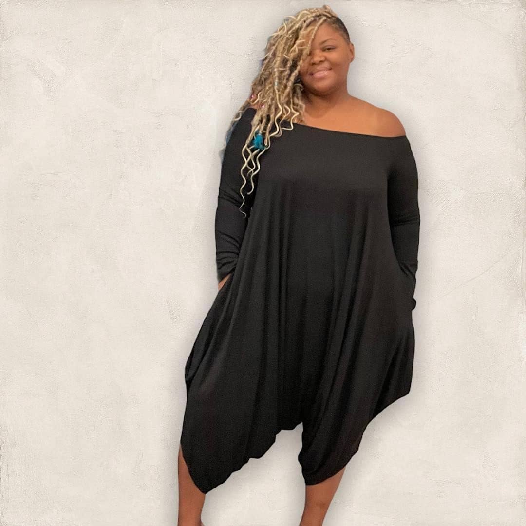 Comfy Chic Black Harem Jumpsuit for All Curvess