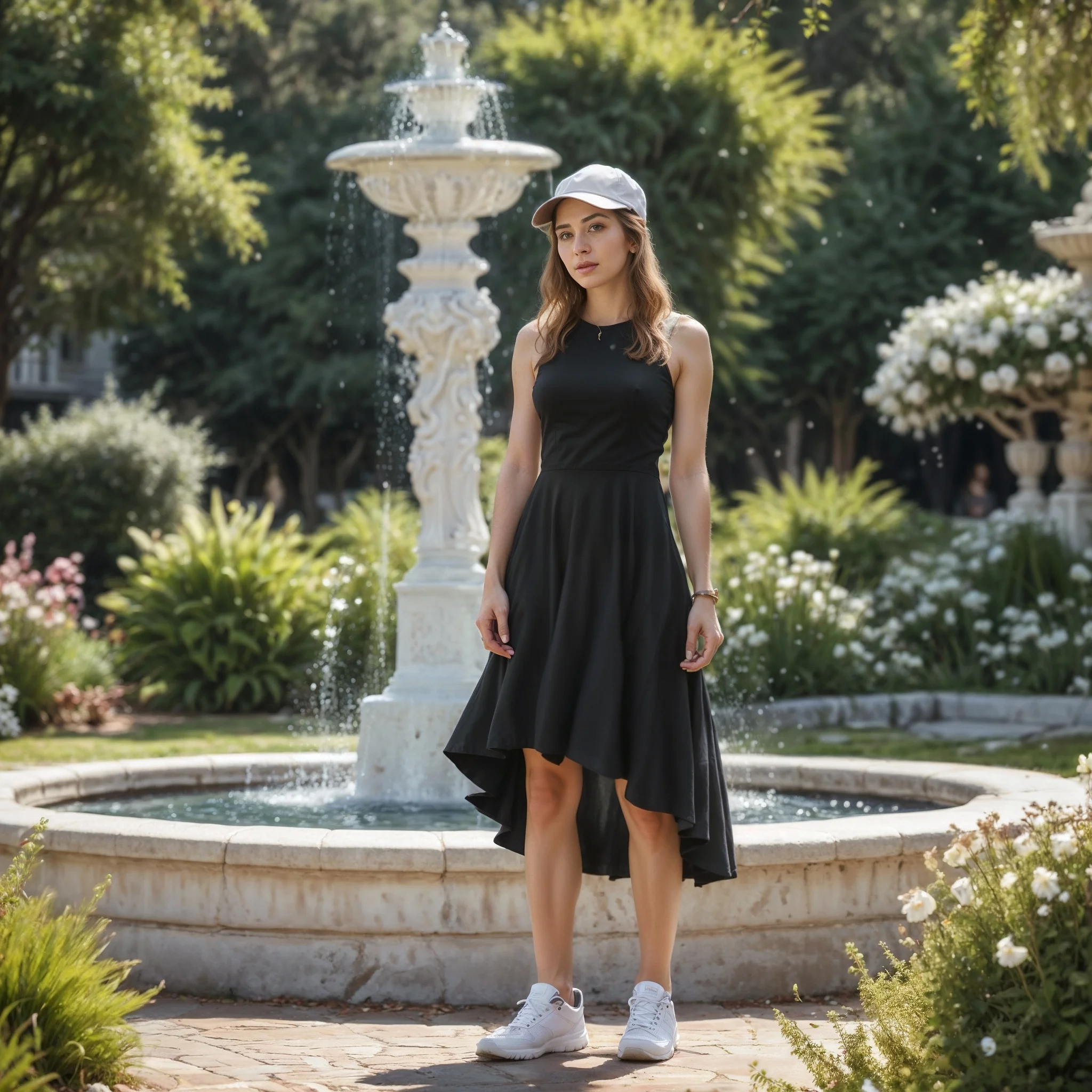 Chic City Stroll: Sporty-Casual Dress Look