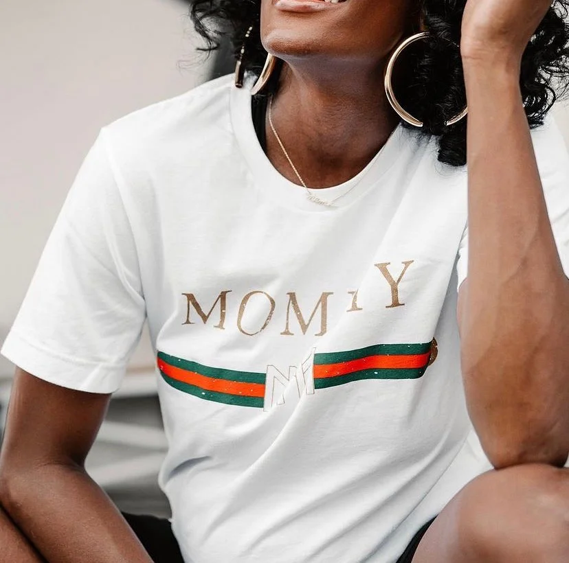 Gucci-inspired "Mommy" Tee & Hoops