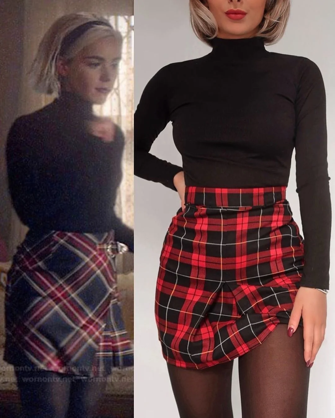 Chilling Adventures of Sabrina Inspired Plaid Skirt Outfit