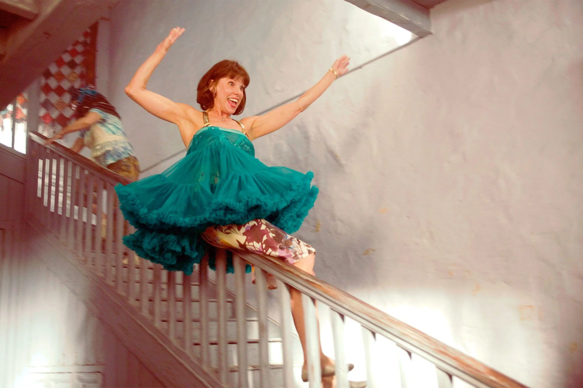 Mamma Mia! Teal Tulle Ruffle Mini Dress