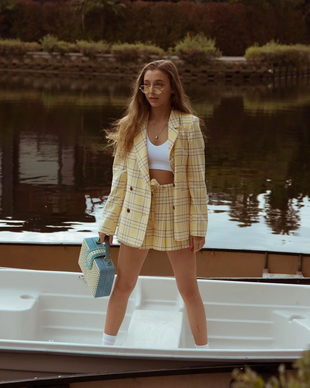 Emma Chamberlain's Preppy Plaid Power Suit