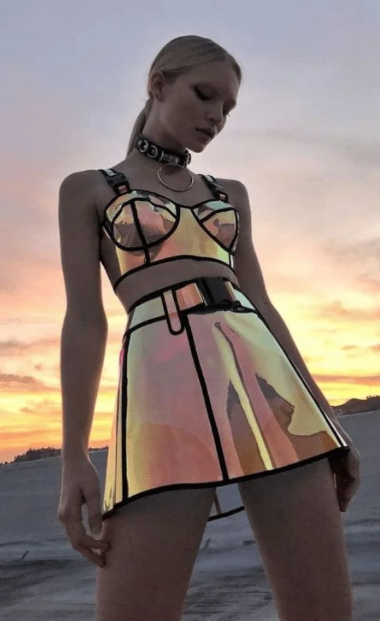 Iridescent Rave Queen Two-Piece Set