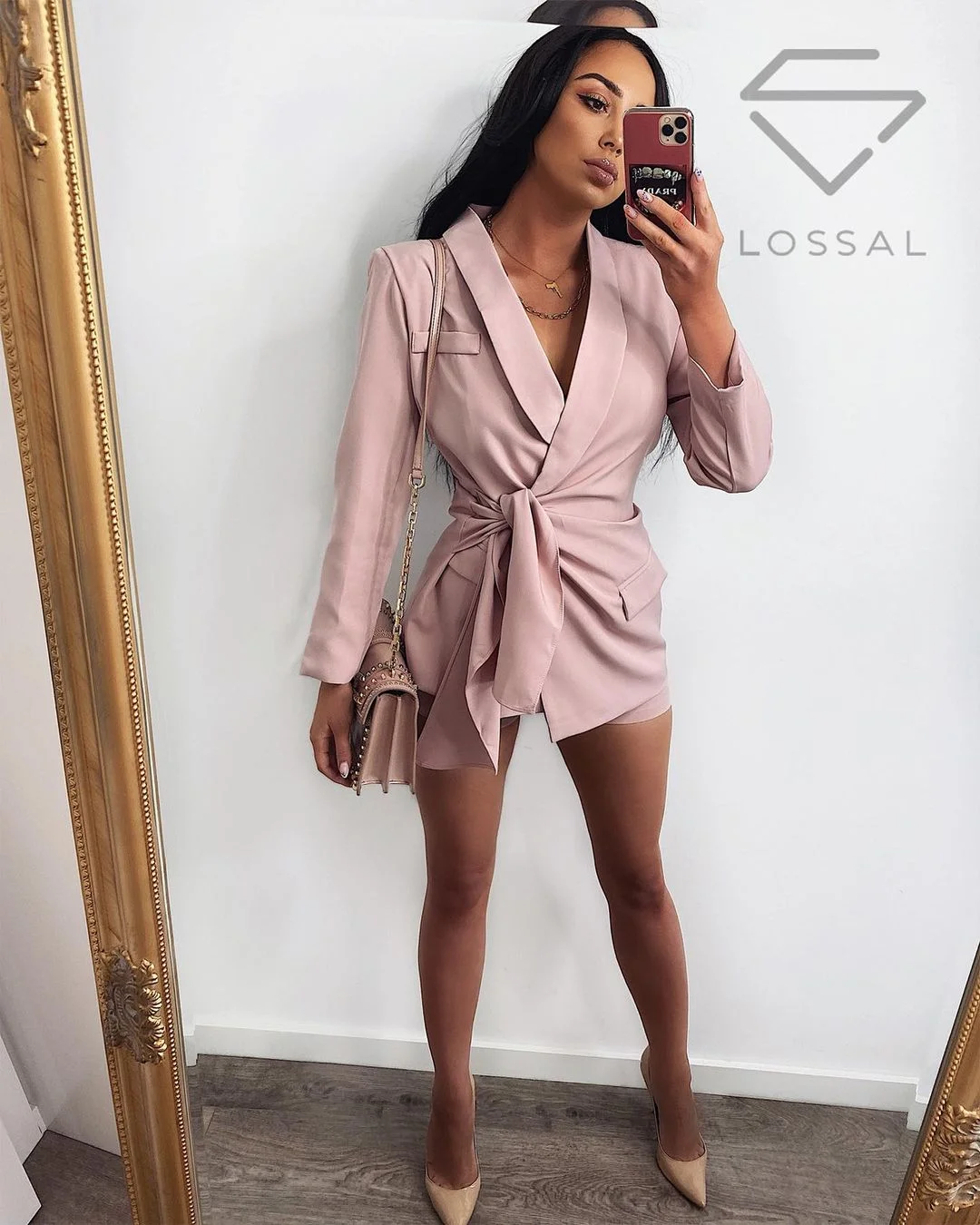 Blush Pink Boss Babe Blazer Dress