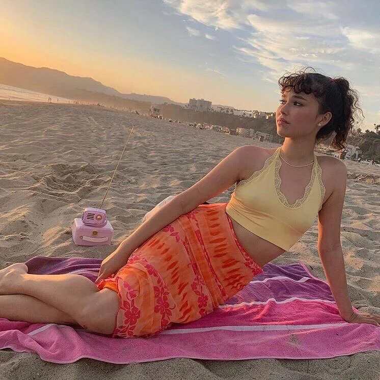 Golden Hour Glow: Boho Beach Babe