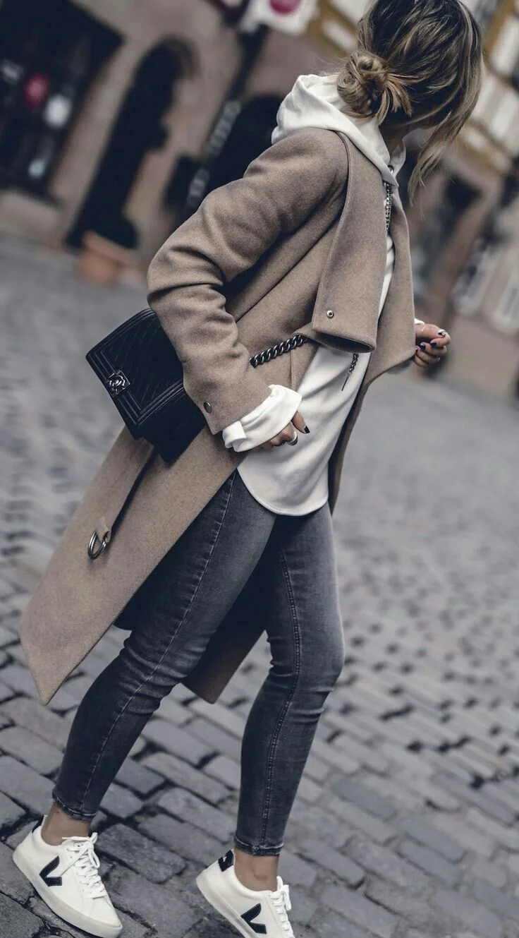 Chic Casual Layers: Hoodie & Trench