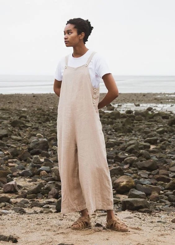 Effortless Linen Overalls & Tee Combo