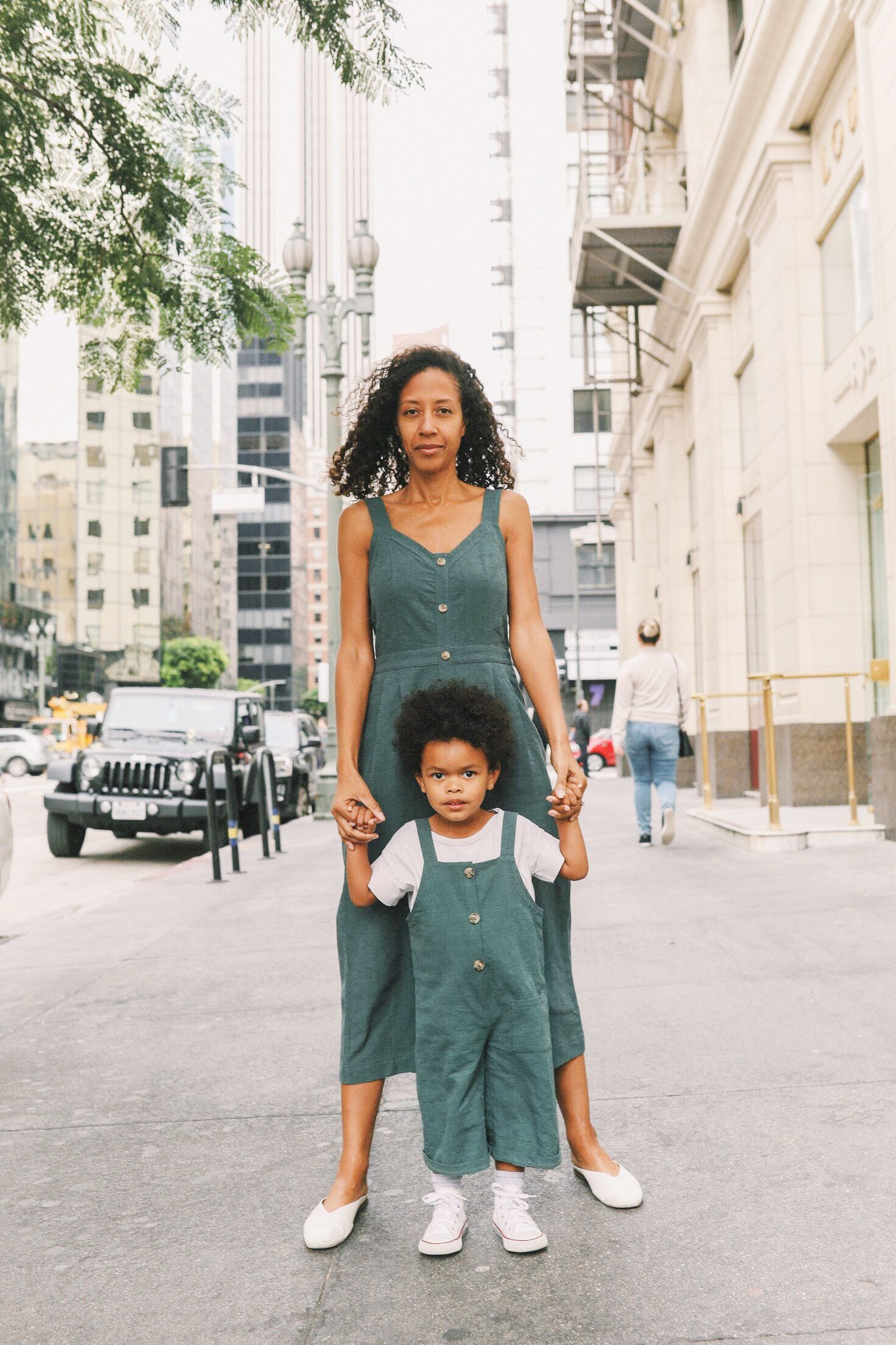 Mom & Son Goals: Matching Green Overalls