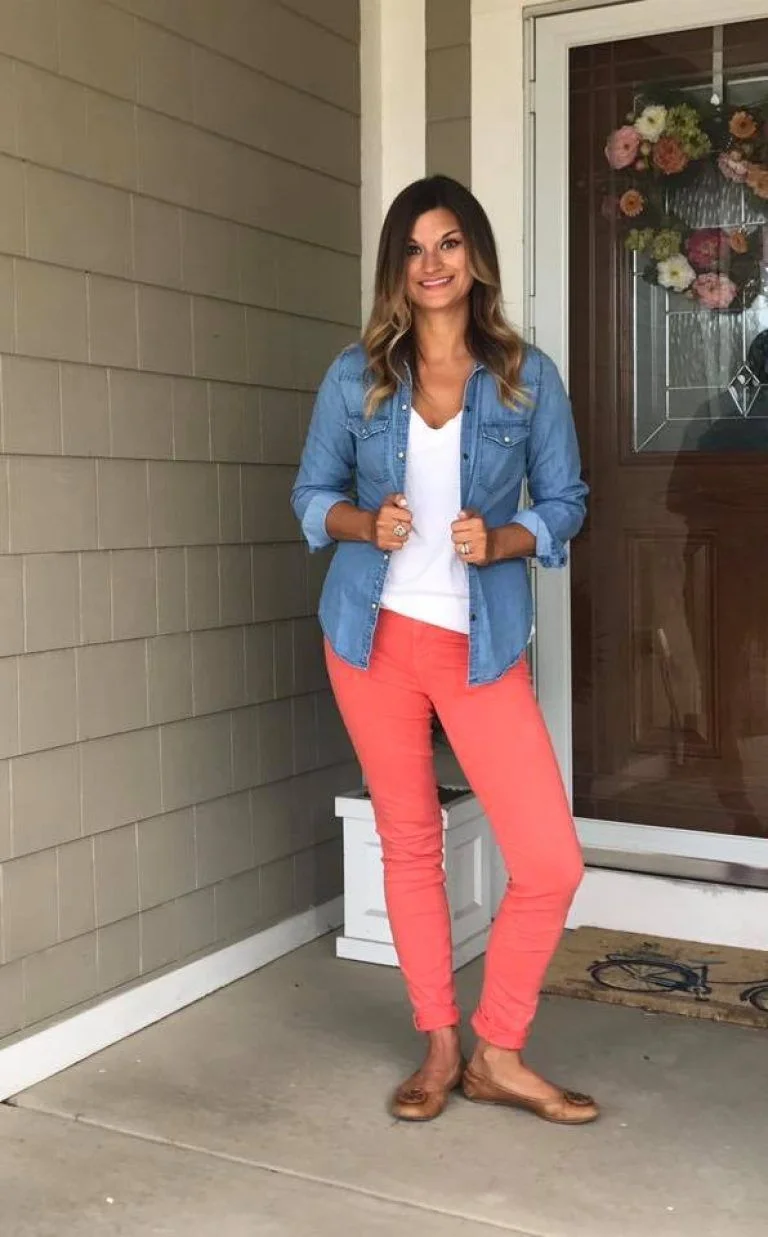Casual Chic Denim & Coral