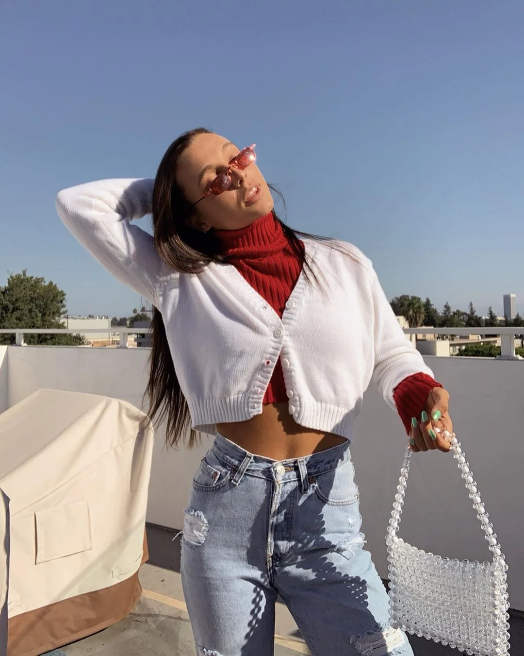 Emma Chamberlain's Casual Chic Red & White Vibe