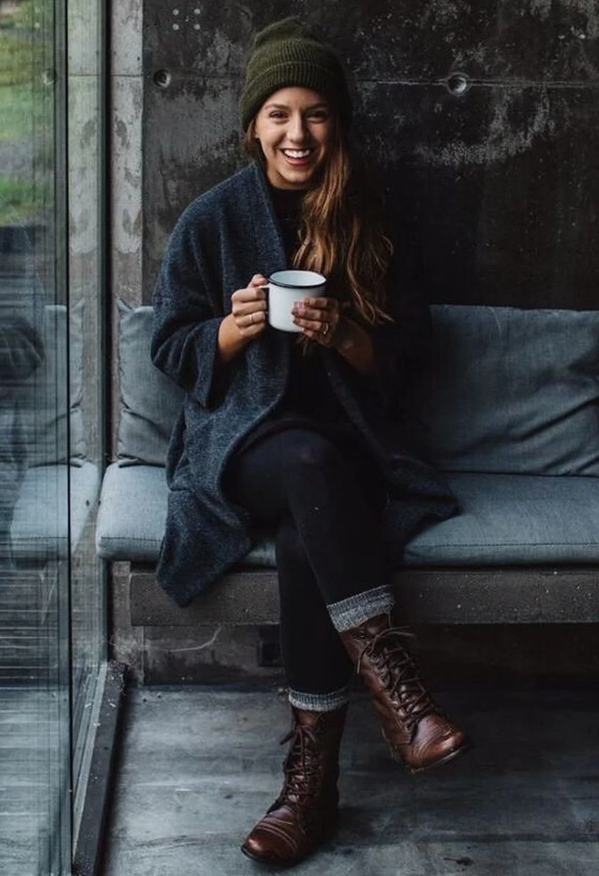 Cozy Combat Boots & Beanie Vibe