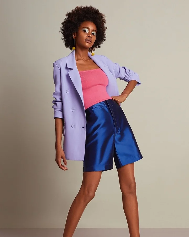 Pastel Perfection Color Block Blazer & Shorts