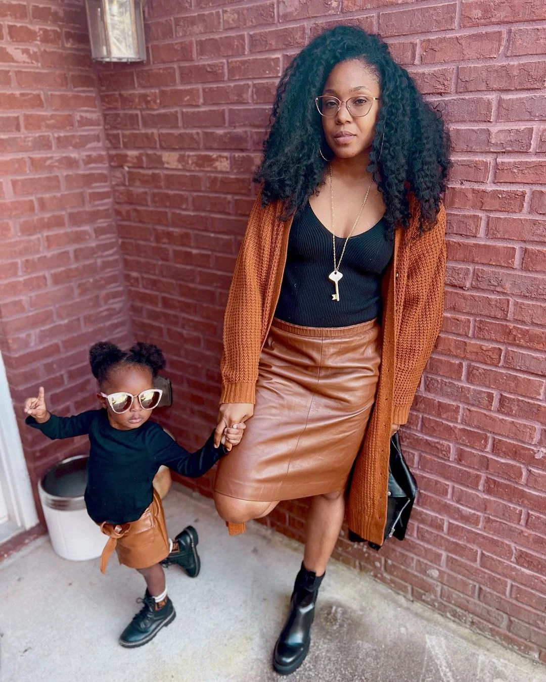 Mommy & Me: Chic Coordinated Caramel & Black Looks